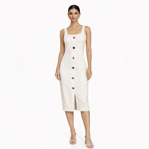 Sleeveless Button Front Bodycon Midi Dress - Casual Party‎ Cocktail size s/m